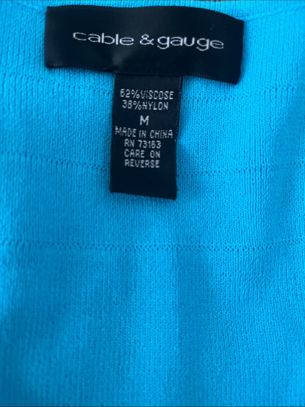 Cable & Gauge Turquoise V-Neck Ribbed Tank Top - Picture 3 of 5